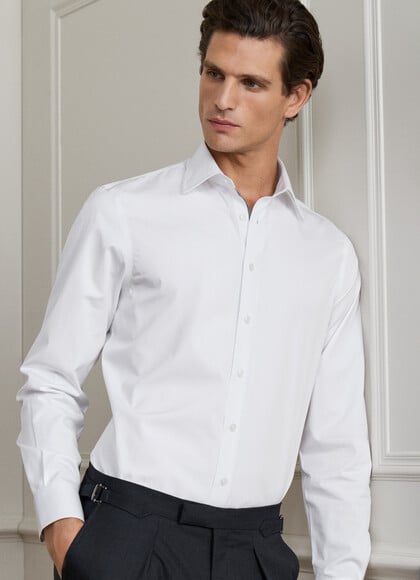 Classic Fit Plain Engineered Stripe Shirt