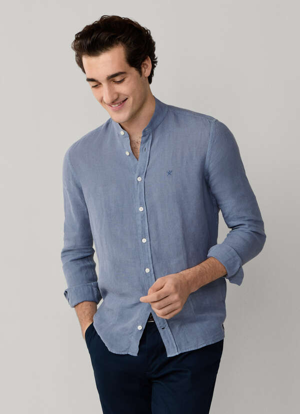 Tailored Fit Garment Dyed Linen Shirt