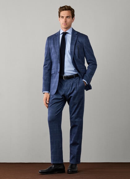 Regular Fit Travel Prince of Wales Trouser