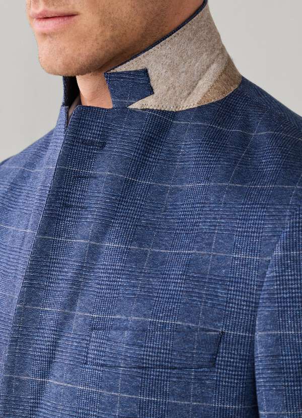 Cotton Travel Knit Prince of Wales Blazer - 2