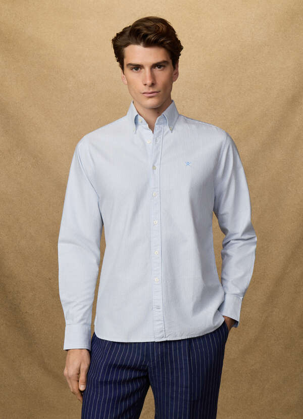 Classic Fit Oxford Ticking Stripe Shirt - 2