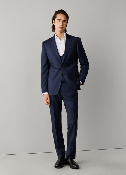 Wool Sharkskin Trousers - Woven in Italy