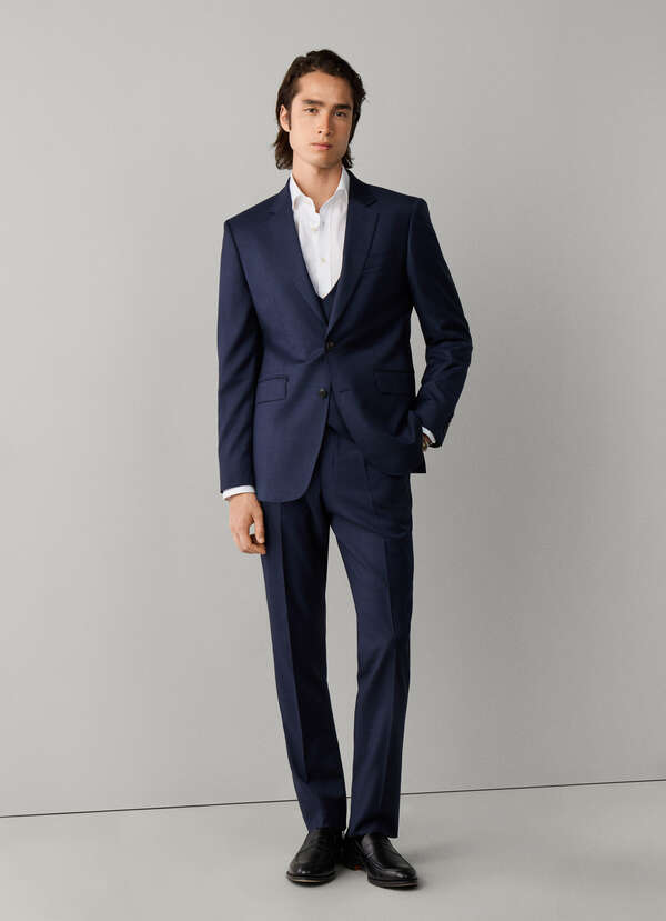 Wool Sharkskin Trousers - Woven in Italy Wool Sharkskin Trousers - Woven in Italy