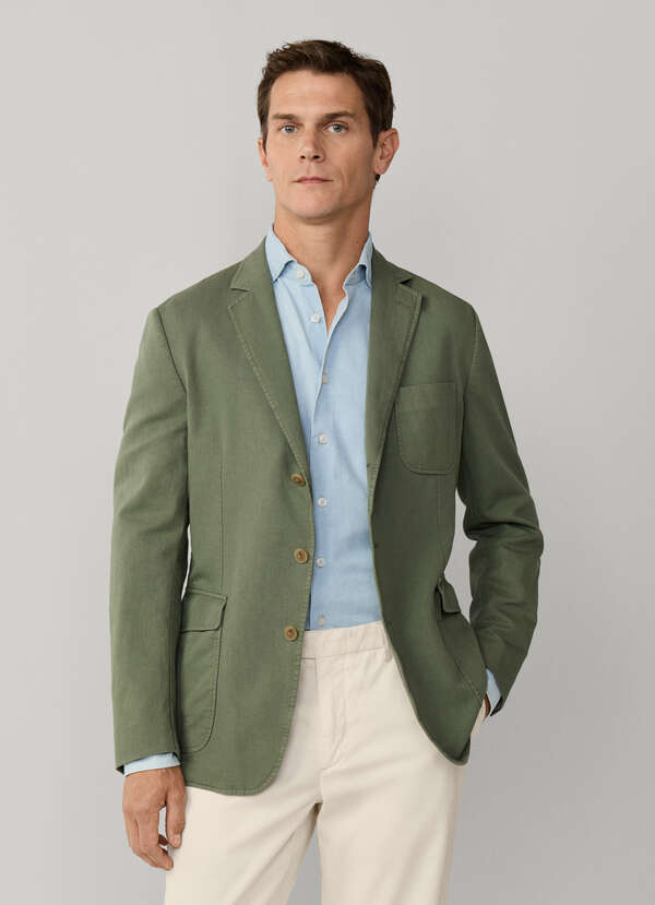Stretch Linen Blend Blazer - Woven in Italy - 2