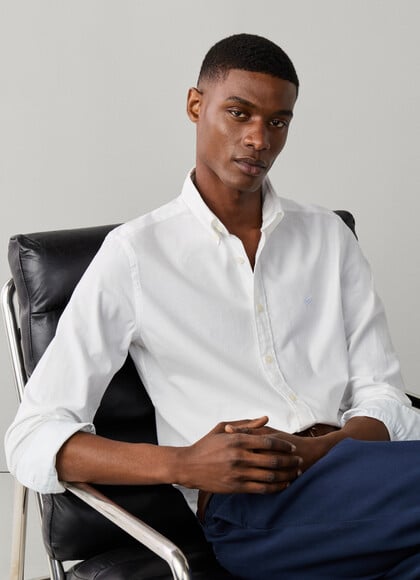 Tailored Fit Garment Dyed Oxford Shirt