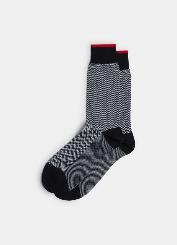 Mercerised Cotton Herringbone Socks