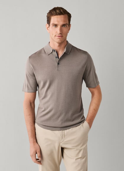 Classic Fit Short Sleeve Silk Blend Polo