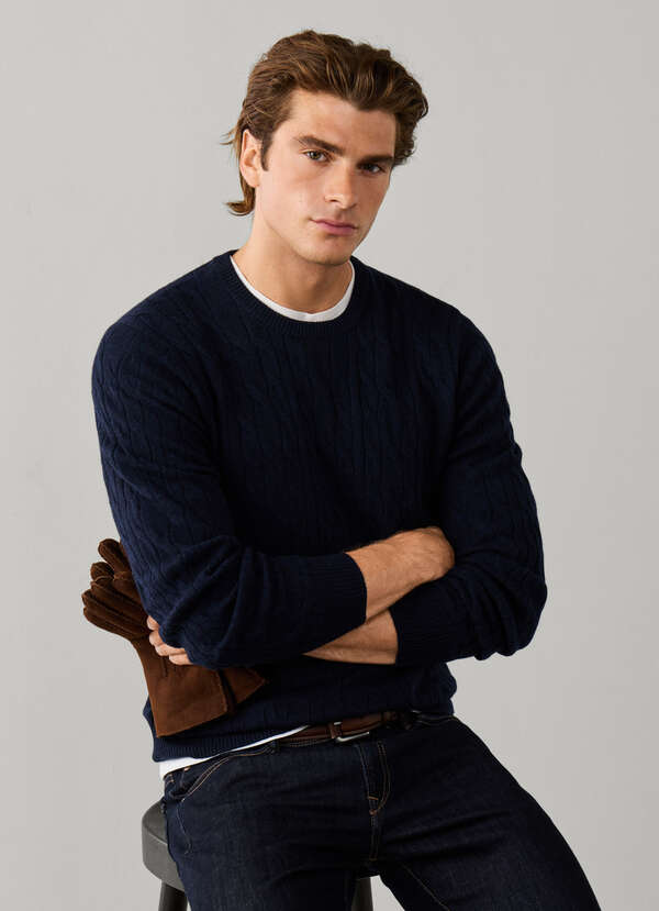 Lambswool Cable Knit Crew Neck Jumper Lambswool Cable Knit Crew Neck Jumper