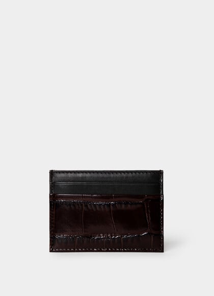 Leather Croc Stamped Cardholder