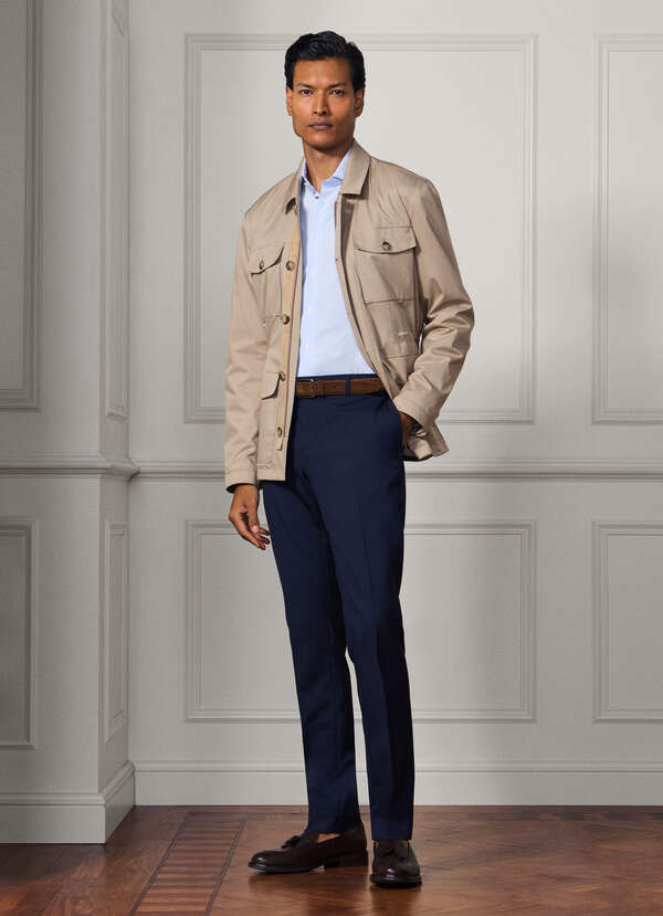 Classic Fit Sanderson Tropical Wool Trousers