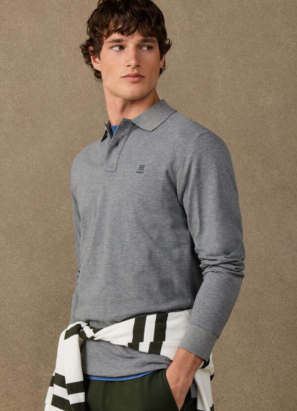 Classic Fit Long Sleeve Branded Polo