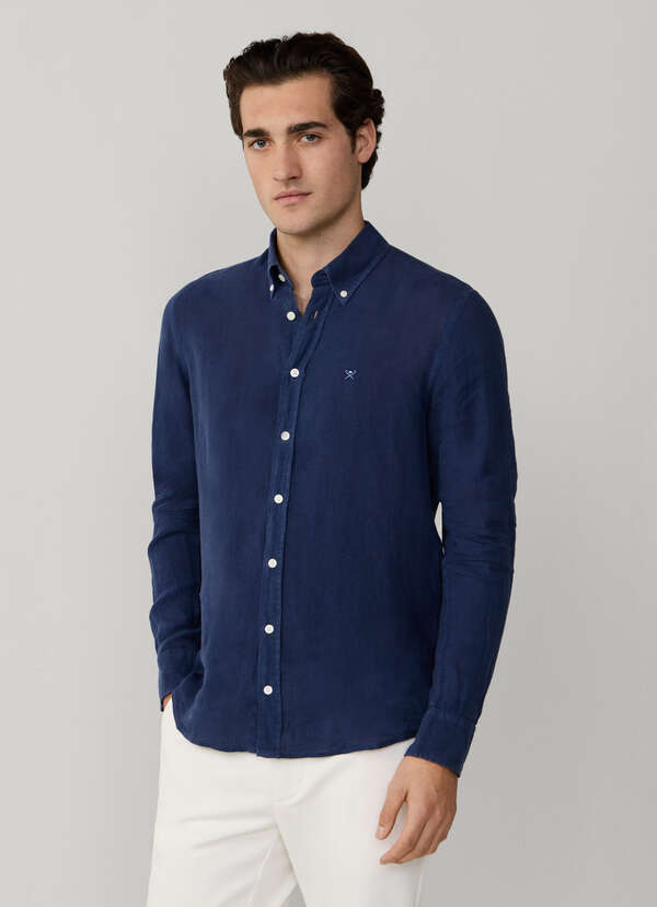 Tailored Fit Garment Dyed Linen Shirt - 2