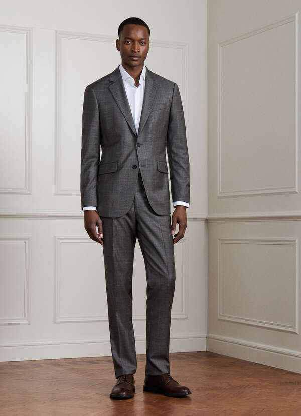 Wool Prince of Wales Suit - Woven in Italy - 2