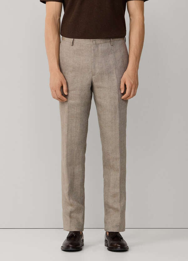 Linen Delave Hopsack Trouser - 2 Linen Delave Hopsack Trouser - 2