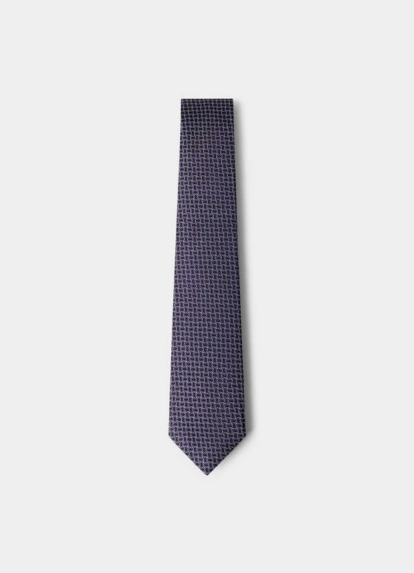 Silk Geometric Leaf Tie - Made in Italy