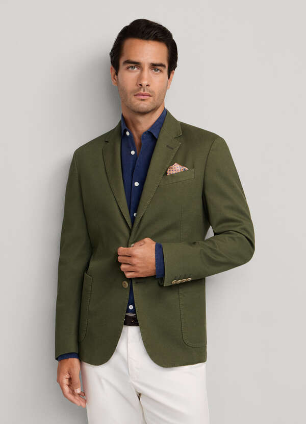 Stretch Cotton Garment Dyed Blazer