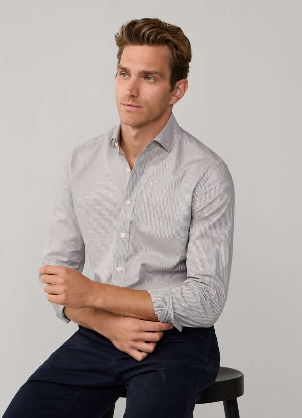 Tailored Fit Flannel Puppytooth Shirt