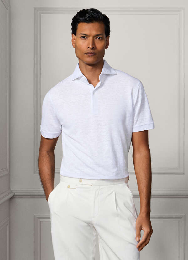 Classic Fit Pure Linen Short Sleeve Polo - 2 Classic Fit Pure Linen Short Sleeve Polo - 2