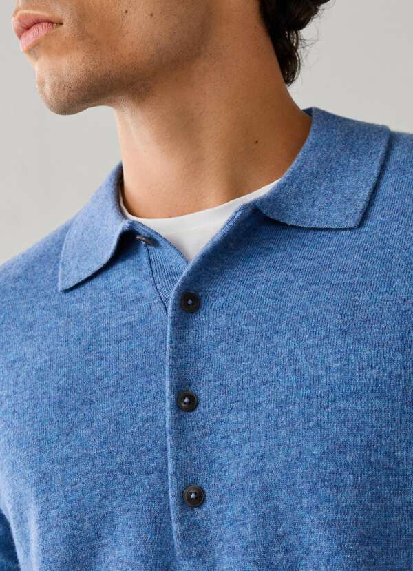 Lambswool Long Sleeve Knitted Polo - 2 Lambswool Long Sleeve Knitted Polo - 2