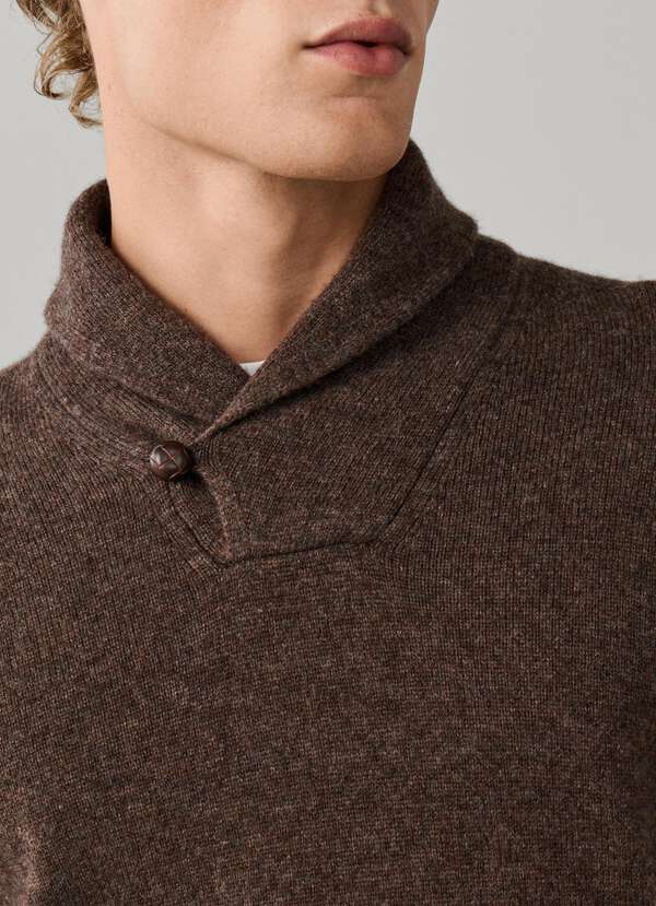 Merino Wool-Cashmere Shawl Collar Jumper - 2 Merino Wool-Cashmere Shawl Collar Jumper - 2