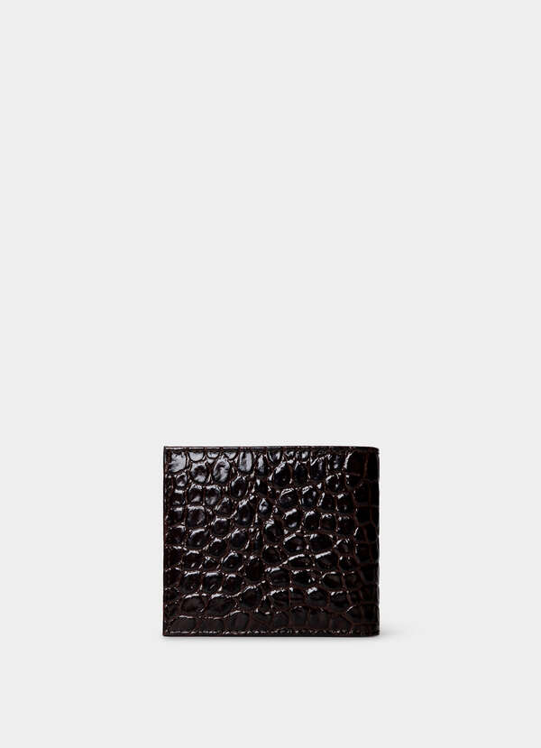Leather Croc Stamped Billfold Wallet - 2