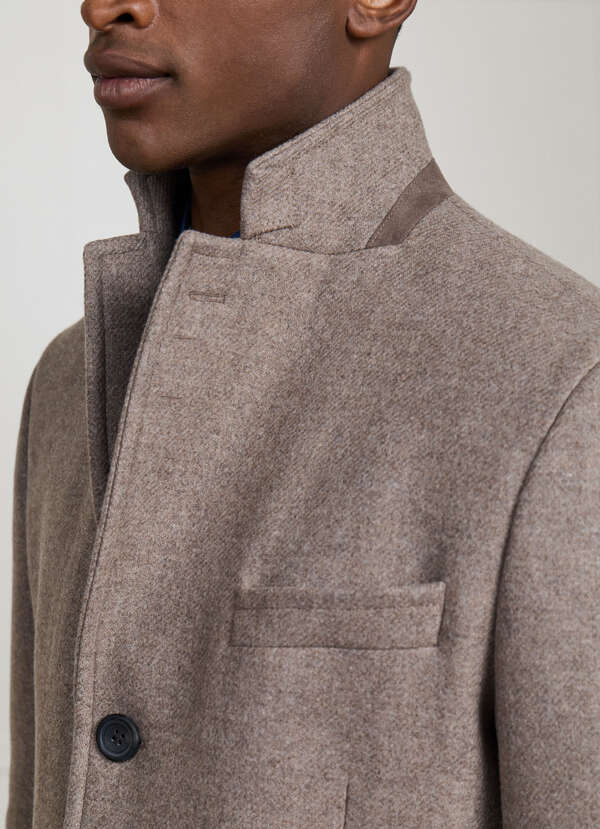 Wool-Cashmere Blend Overcoat with Bib - 2 Wool-Cashmere Blend Overcoat with Bib - 2