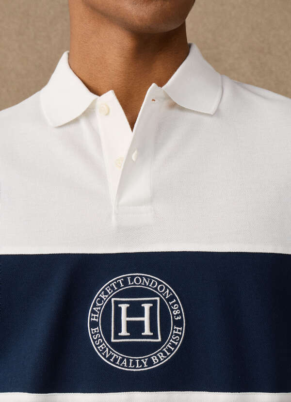 Classic Fit Short Sleeve Branded Panel Polo - 2 Classic Fit Short Sleeve Branded Panel Polo - 2