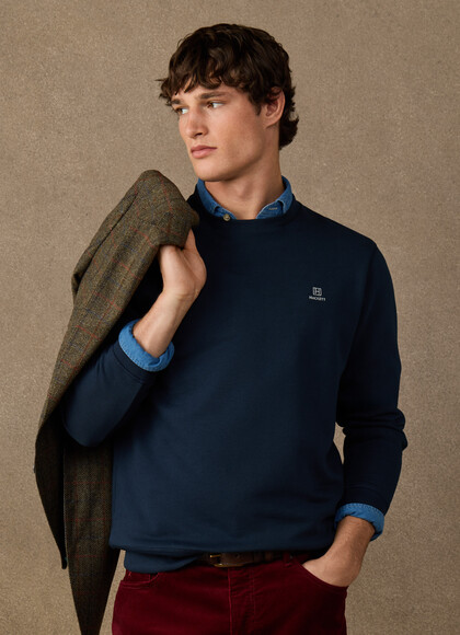 Branded Cotton Crew Neck Sweat