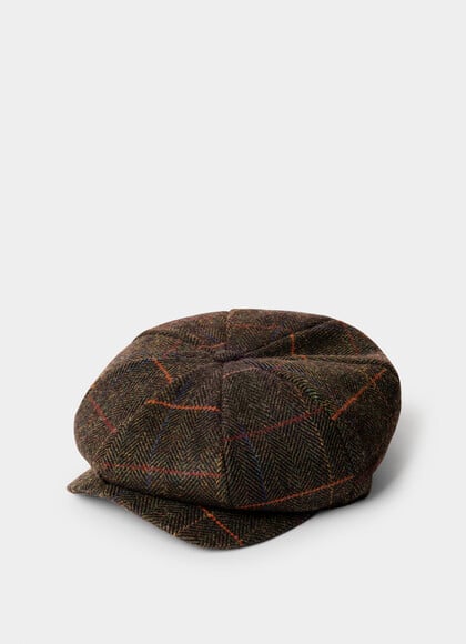 Wool Windowpane Bakerboy Cap