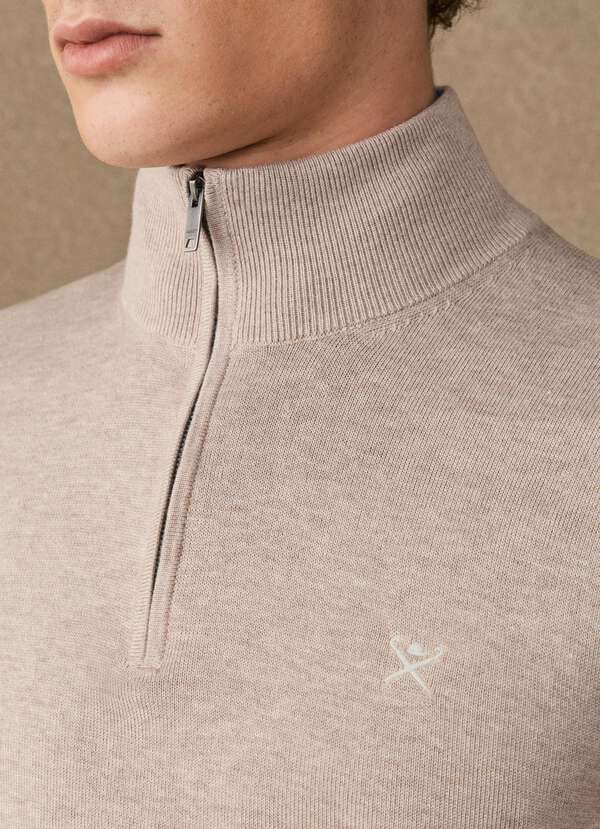 Cotton Quarter Zip Jumper - 2