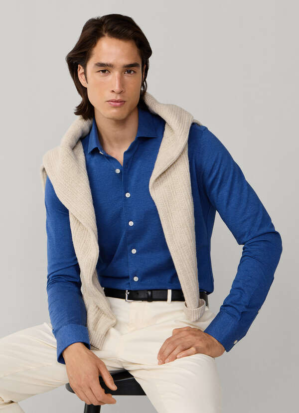 Tailored Fit Pique Jersey Shirt Tailored Fit Pique Jersey Shirt