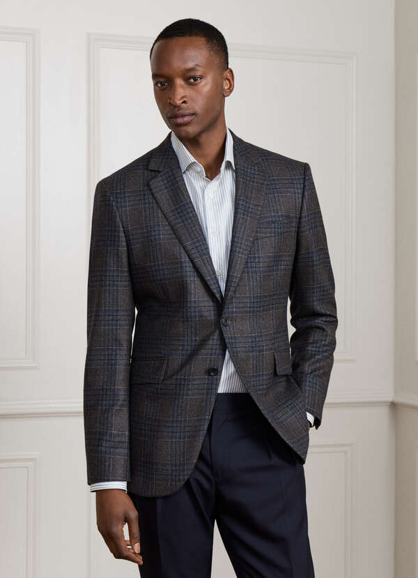Wool-Cashmere Check Blazer - Woven in Italy Wool-Cashmere Check Blazer - Woven in Italy