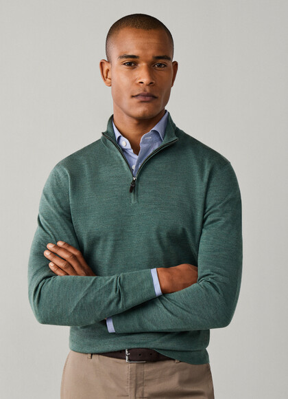 Merino Wool Quarter Zip Jumper