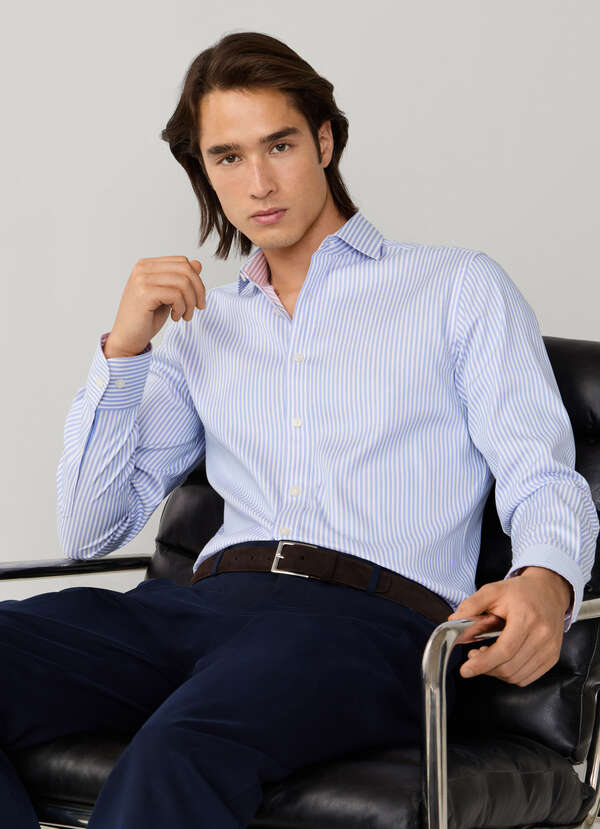 Tailored Fit Double Face Bengal Shirt