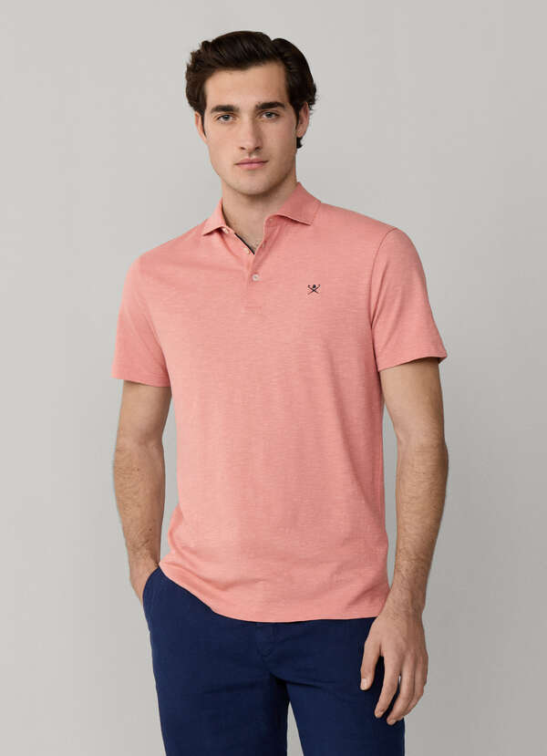 Classic Fit Short Sleeve Linen Trim Polo - 2
