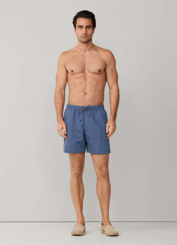 Geo Block Print Swim Trunk - 2