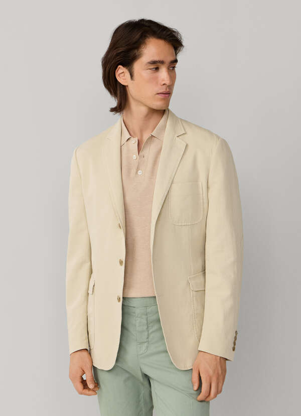Stretch Linen Blend Blazer - Woven in Italy - 2