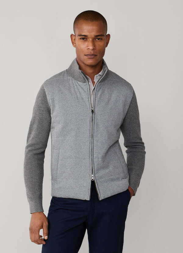 Merino Wool Hybrid Full-Zip Cardigan - 2 Merino Wool Hybrid Full-Zip Cardigan - 2