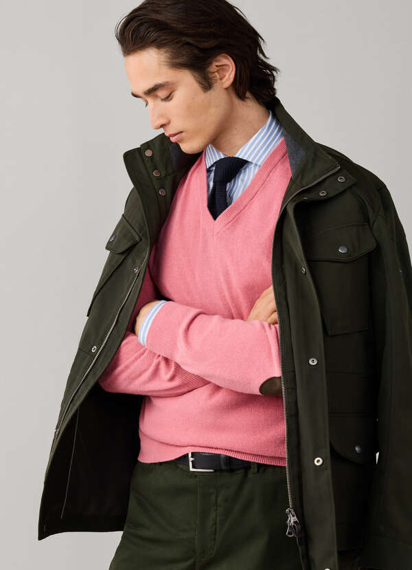 Merino Wool-Cashmere Blend V-Neck Jumper