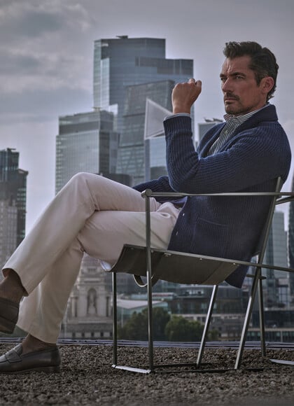 Merino Wool-Cashmere Shawl Cardigan