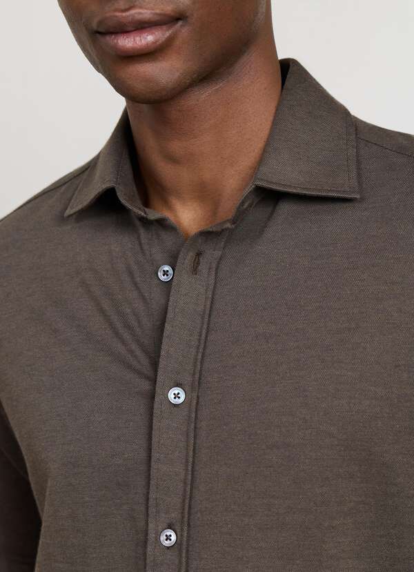 Classic Fit Cotton-Cashmere Jersey Shirt - 2