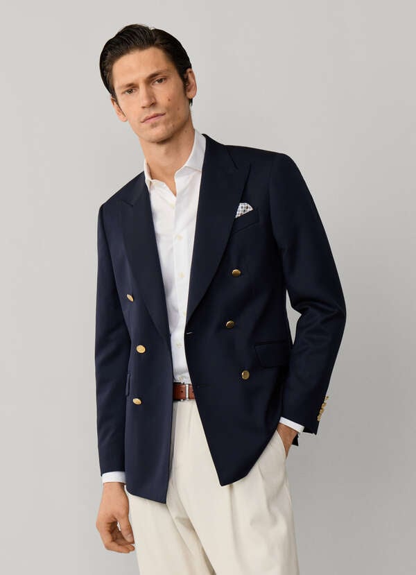 Wool Gold Button Blazer - Woven in England - 2 Wool Gold Button Blazer - Woven in England - 2