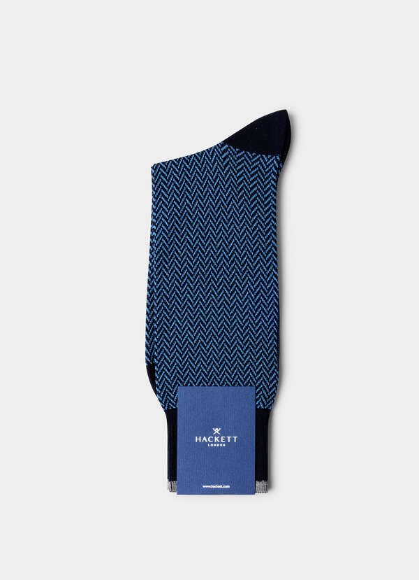 Mercerised Cotton Herringbone Socks - 2