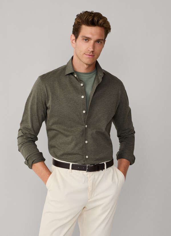 Tailored Fit Pique Jersey Shirt