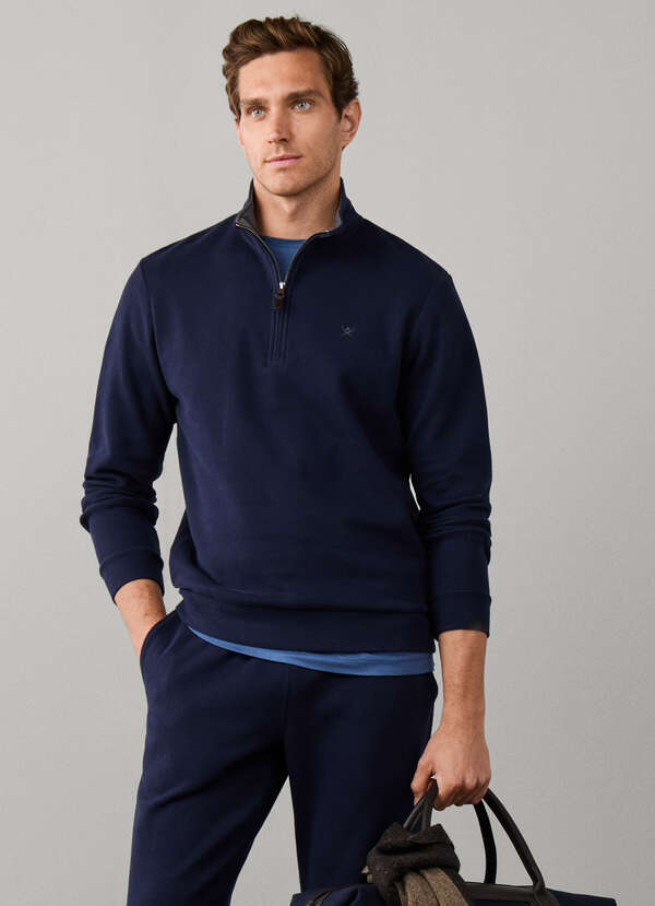 Travel Cotton Quarter Zip Sweat