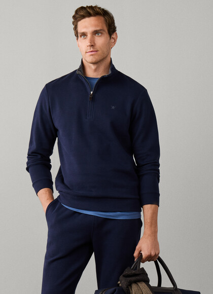 Travel Cotton Quarter Zip Sweat