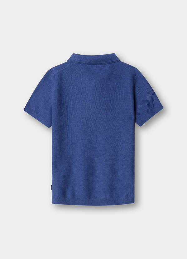 Short Sleeve Cotton Honeycomb Knit Polo - 2