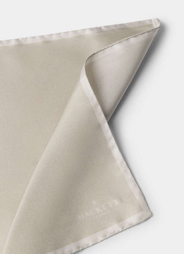 Solid Branded Silk Pocket Square - 2
