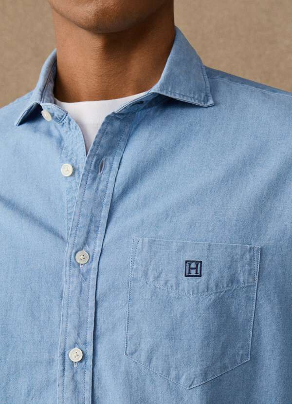 Classic Fit Chambray Shirt - 2