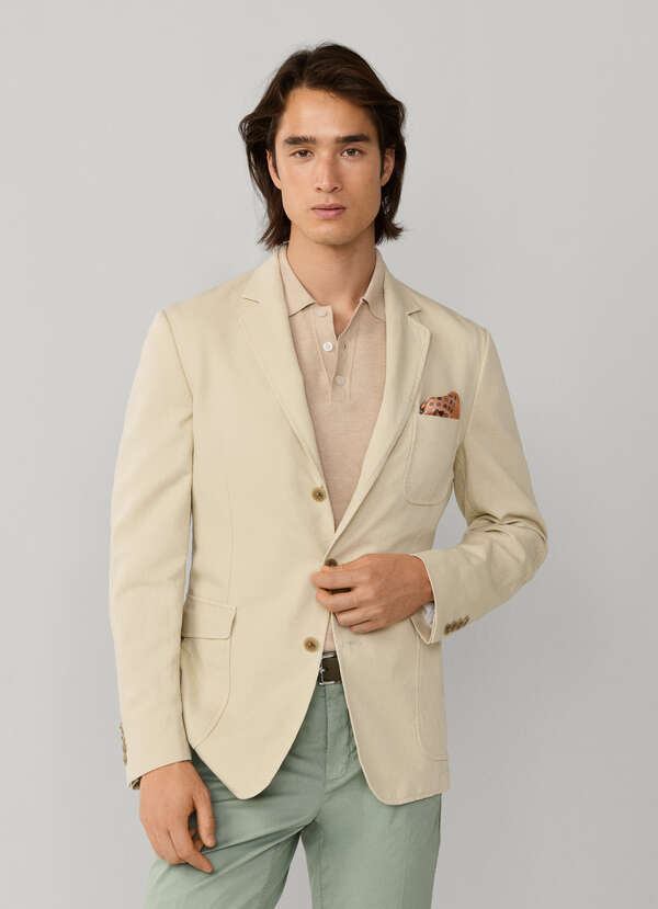 Stretch Linen Blend Blazer - Woven in Italy